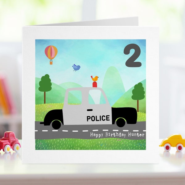 Police Personalised Any Age Fun cute card, Policeman Officer Birthday 1st 2nd 3rd 4th 5th grandson emergency 30th 40th 50th retirement 999