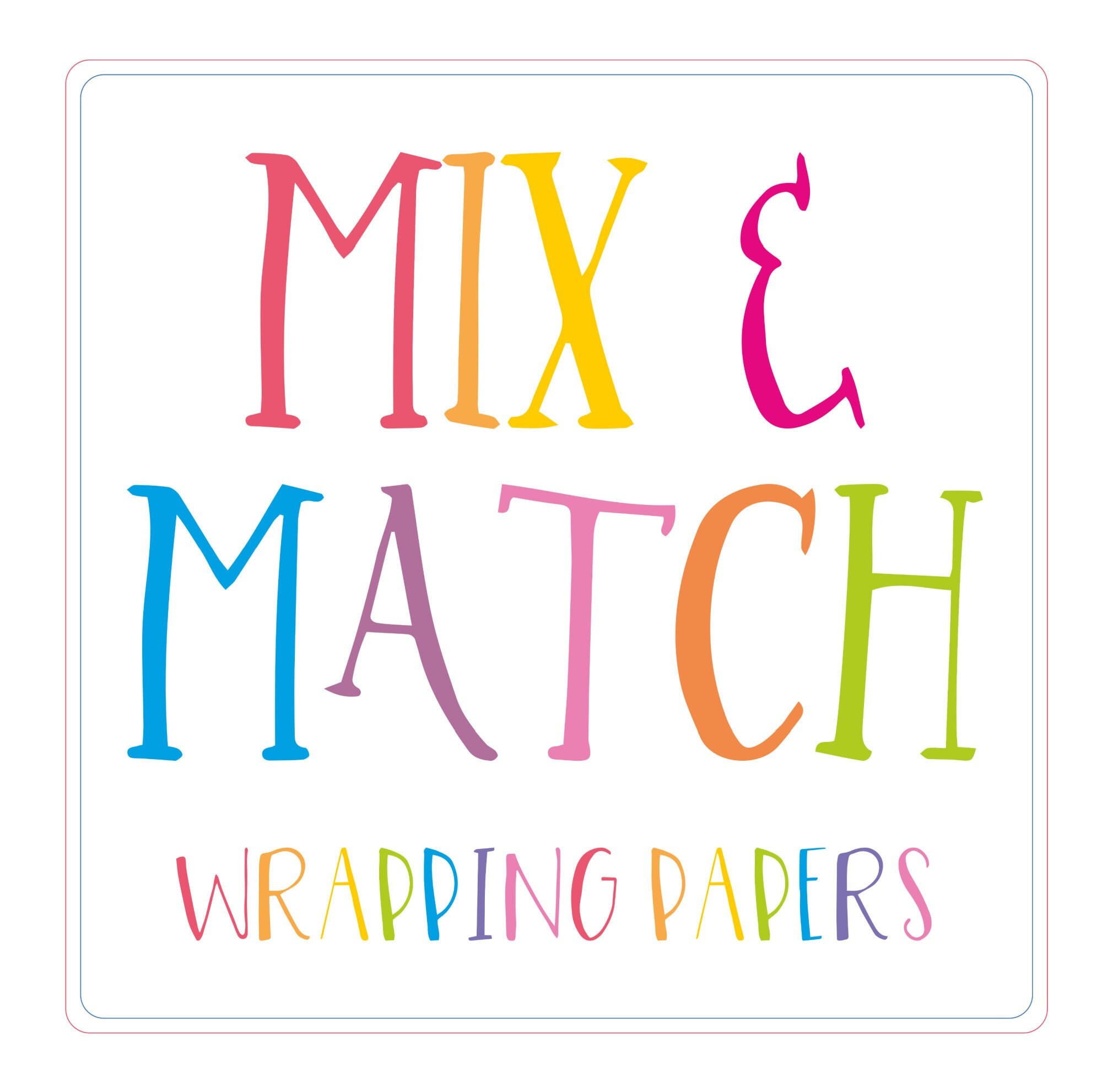 Mix and Match Wrapping Paper Sheets - any designs from our shop. Pick 2 or more different designs. Kids Childrens Adult Birthday 1st 2nd 3rd
