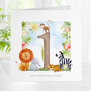 Safari 2nd Birthday Card: Personalized Kids Card