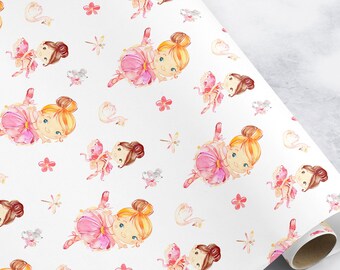 Ballet Girl Wrapping Paper Roll: Ballerina Dance Gift Wrap
