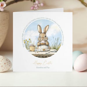Osterkarte - Personalisierte Kaninchen Grußkarte, Osterhase Karte, Osterenkel, Eiersuche, Hase Aquarell - Story Karte Kapitel 6