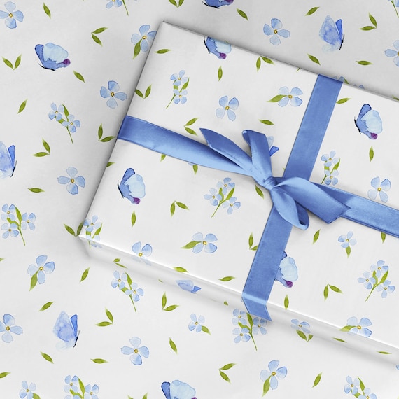 Butterfly Wrapping Paper, Pretty Wrapping Paper, Butterfly Gift Wrap,  Nature Wrapping Paper, Wild Flowers Wrapping Paper UK 4 