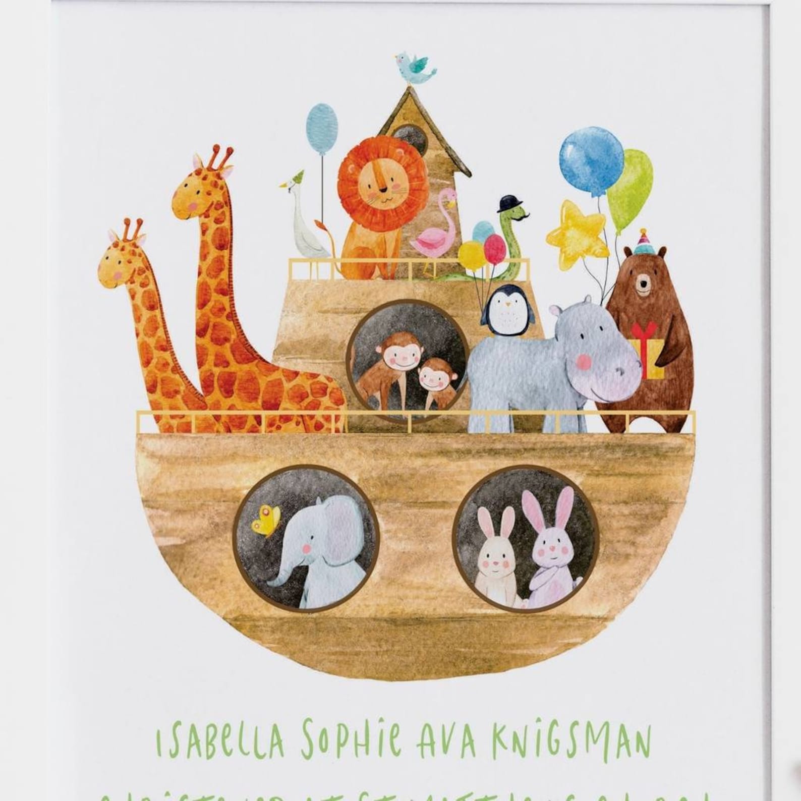 Noah's Ark Christening Gift Print Baptism Gift Matching Etsy