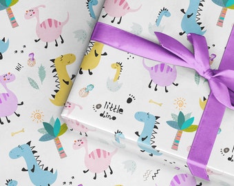Dinosaur Birthday Wrapping Paper, Kids Gift Wrap