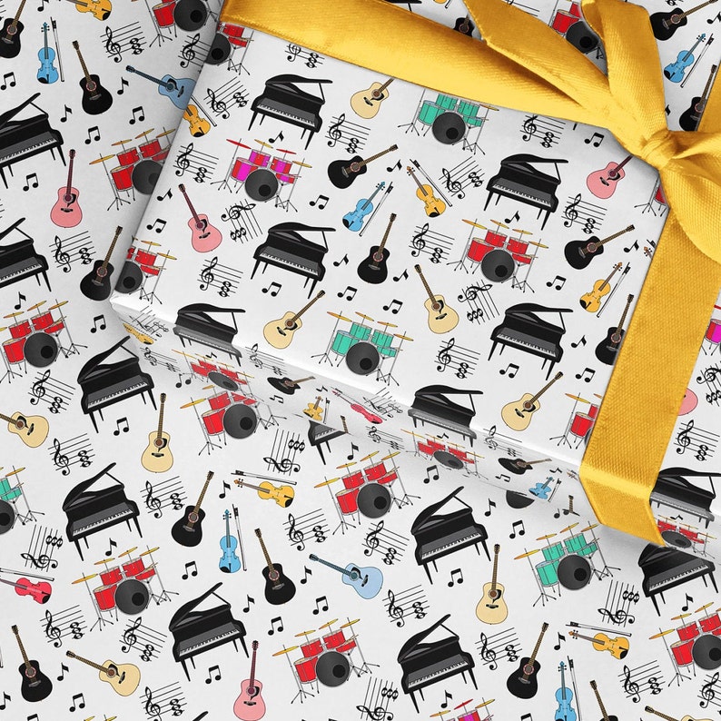 Music Wrapping Paper Fathers Day Wrapping Paper Piano Etsy UK