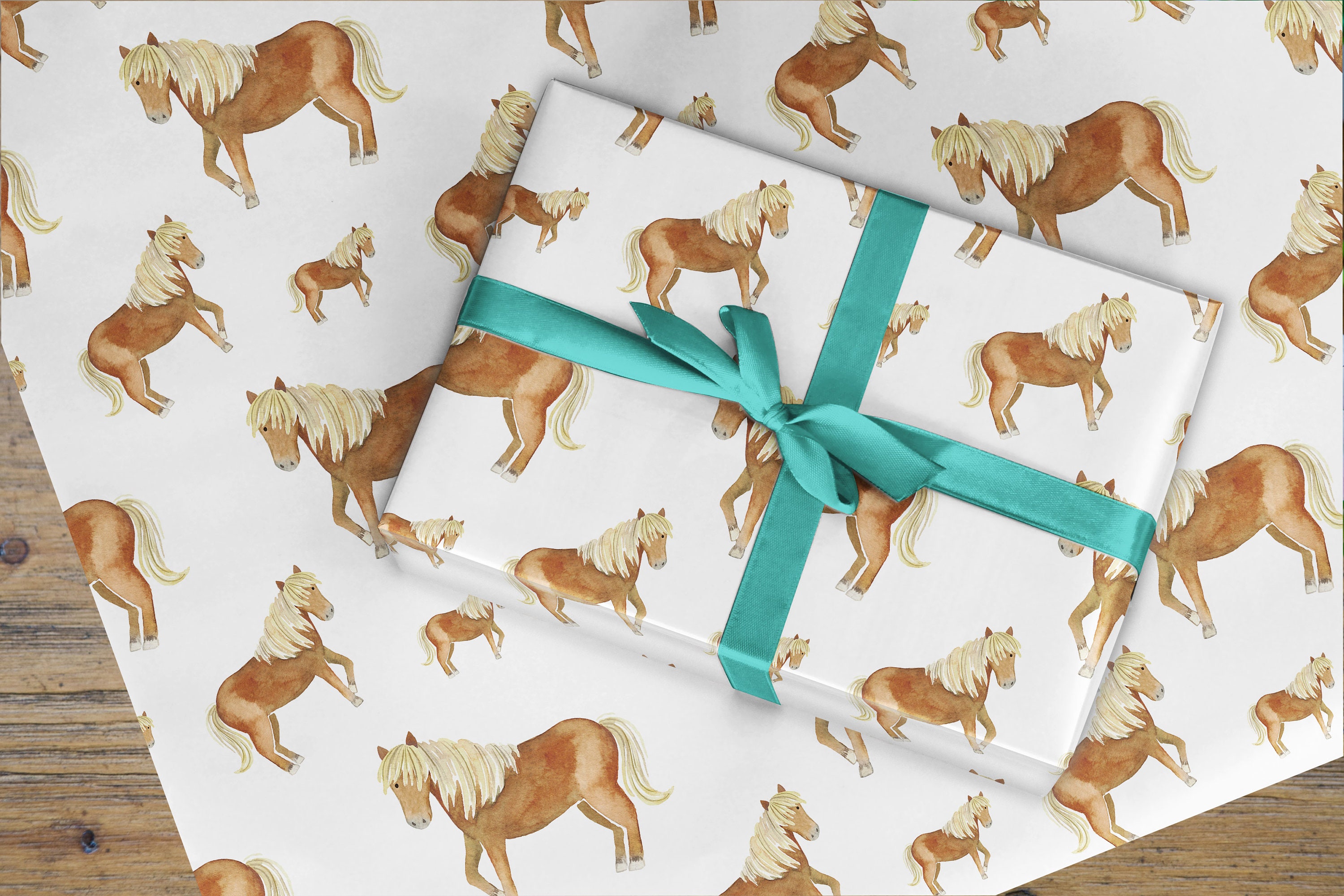 Horse Wrapping Paper Horse Gift Wrap Pony Gift Wrapping Etsy