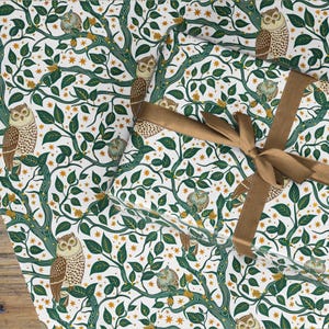 Carta da regalo gufo, carta gufo saggio, carta da regalo Folk Nature, carta da regalo uccello, rivestimento per cassetti