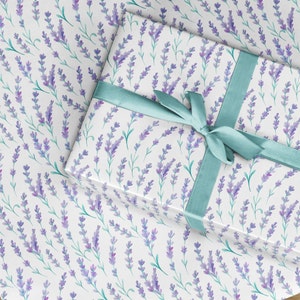 Carta da regalo alla lavanda, carta da regalo con fiori di campo, fogli per carta da regalo, carta botanica, bella carta, per creare graziosi fiori di carta, 329