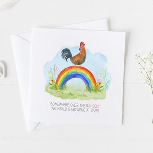 Carte commémorative du coq pour animaux de compagnie. Cadeau commémoratif de ferme pour votre animal de compagnie v8