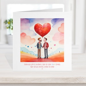 Karta i papier dla gejów na walentynki dla mężczyzn, słodki miś LGBTQIA+ Dwóch mężczyzn, papier do pakowania w kształcie serca, rocznica ślubu, małżeństwo, miłość, trans 11