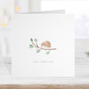 Carte personnalisée pour enfants hérisson aquarelle, jolie carte idéale pour le 1er anniversaire, nouvelle carte pour bébé, pourrait être un beau cadeau encadré