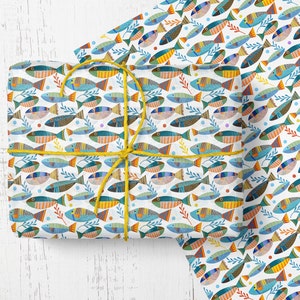 Carta da regalo a forma di pesce, carta da regalo cristiana, carta da regalo costiera: confeziona i tuoi regali a tema pesca in una bellissima carta a forma di pesce!