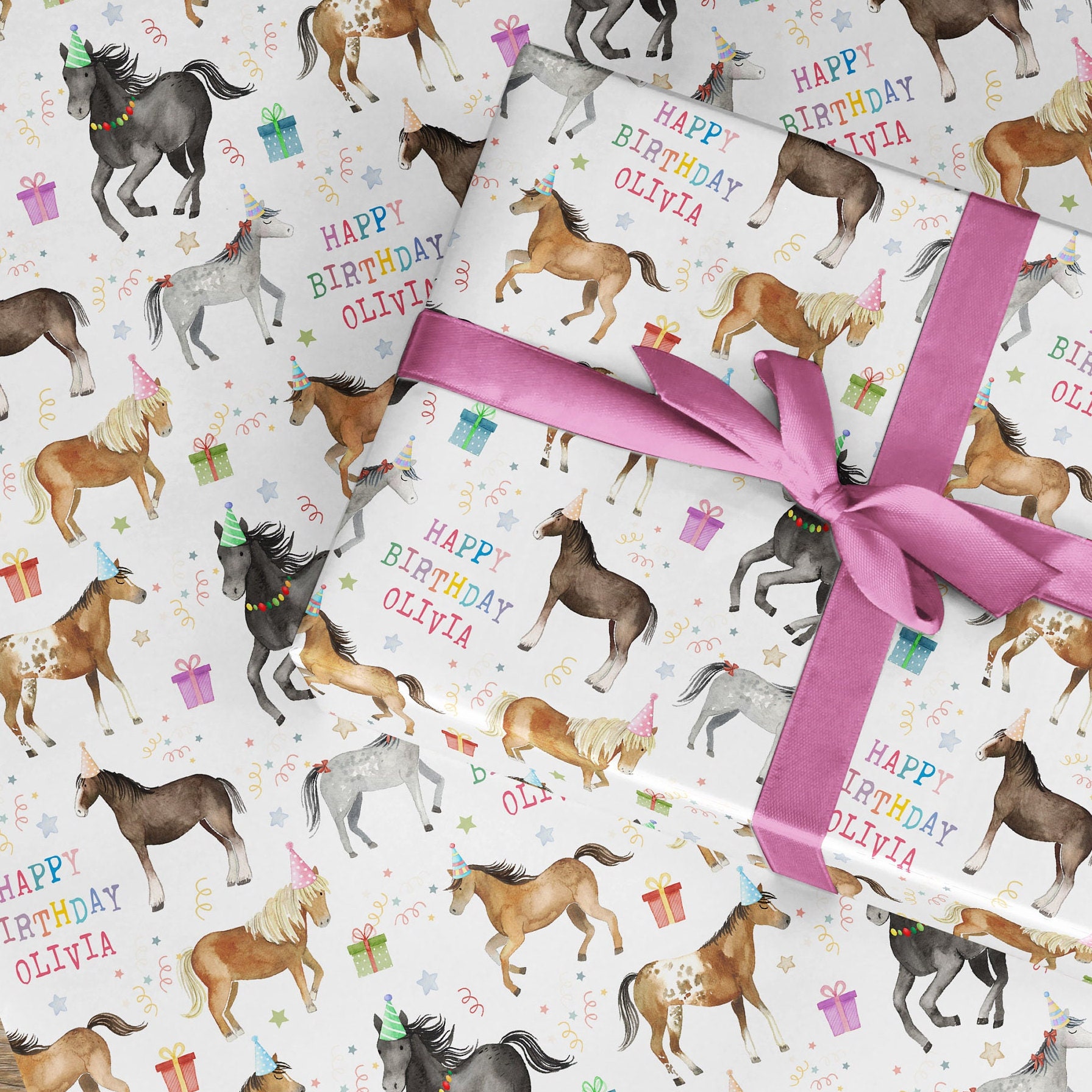 Custom FARM Birthday Gift Wrapping Paper, Personalized Country Theme Happy  Birthday Wrapping Paper Roll, Kids Name Birthday Wrapping Paper 