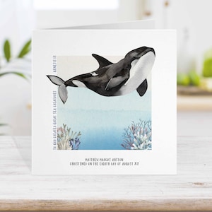 Cartão de batismo de baleia Reino Unido, cartão de batismo personalizado com escrituras, cartão religioso bíblico, cartões de fé cristã, cartão de batismo jw, cartão oceano v1