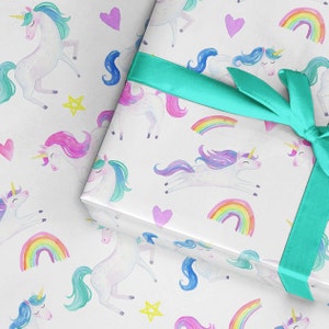 Papel de embrulho de unicórnio divertido e brilhante, papel de embrulho de arco-íris de unicórnios adolescentes, papel de embrulho para, papel de embrulho de luxo, papel de embrulho para adolescentes