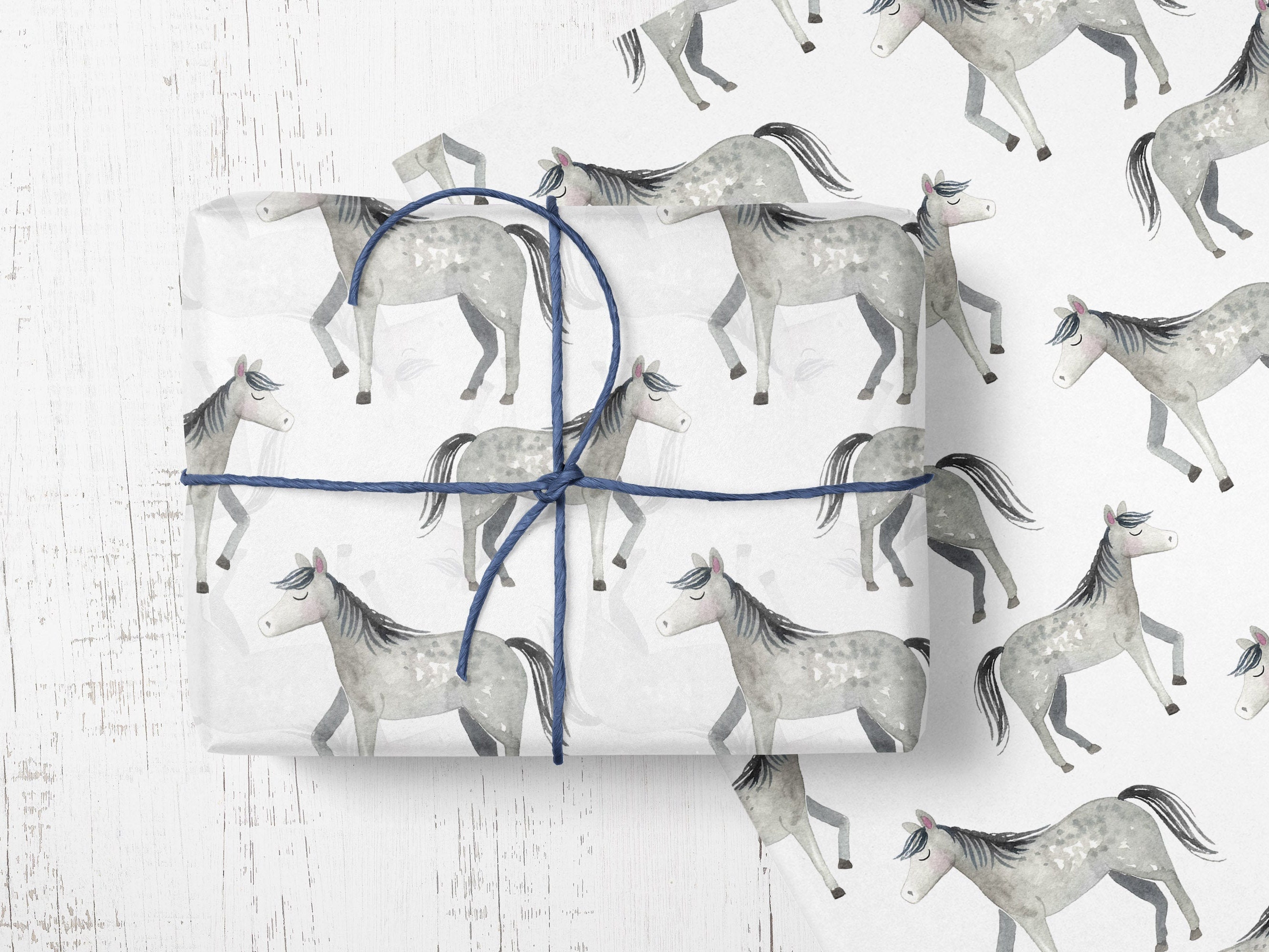 Horse wrapping paper horse gift wrap pony gift wrapping | Etsy