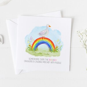 Carte commémorative pet duck.  Cadeau commémoratif de la ferme pour votre animal de compagnie v8
