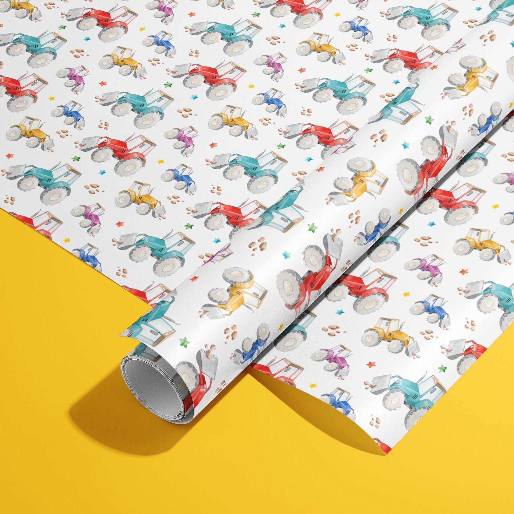 Tractor Wrapping Paper Digger Wrapping Paper Boys Mens Etsy UK