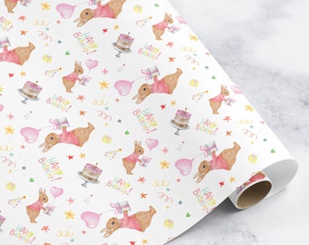 Bunny Birthday Wrapping Paper Roll: Kids Gift Wrap