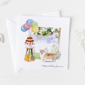 Carte d'anniversaire Corgi et papier d'emballage assorti, tout âge, carte d'anniversaire de chien pour, anniversaire de furbaby, anniversaire de chien de compagnie, Welsh Corgi