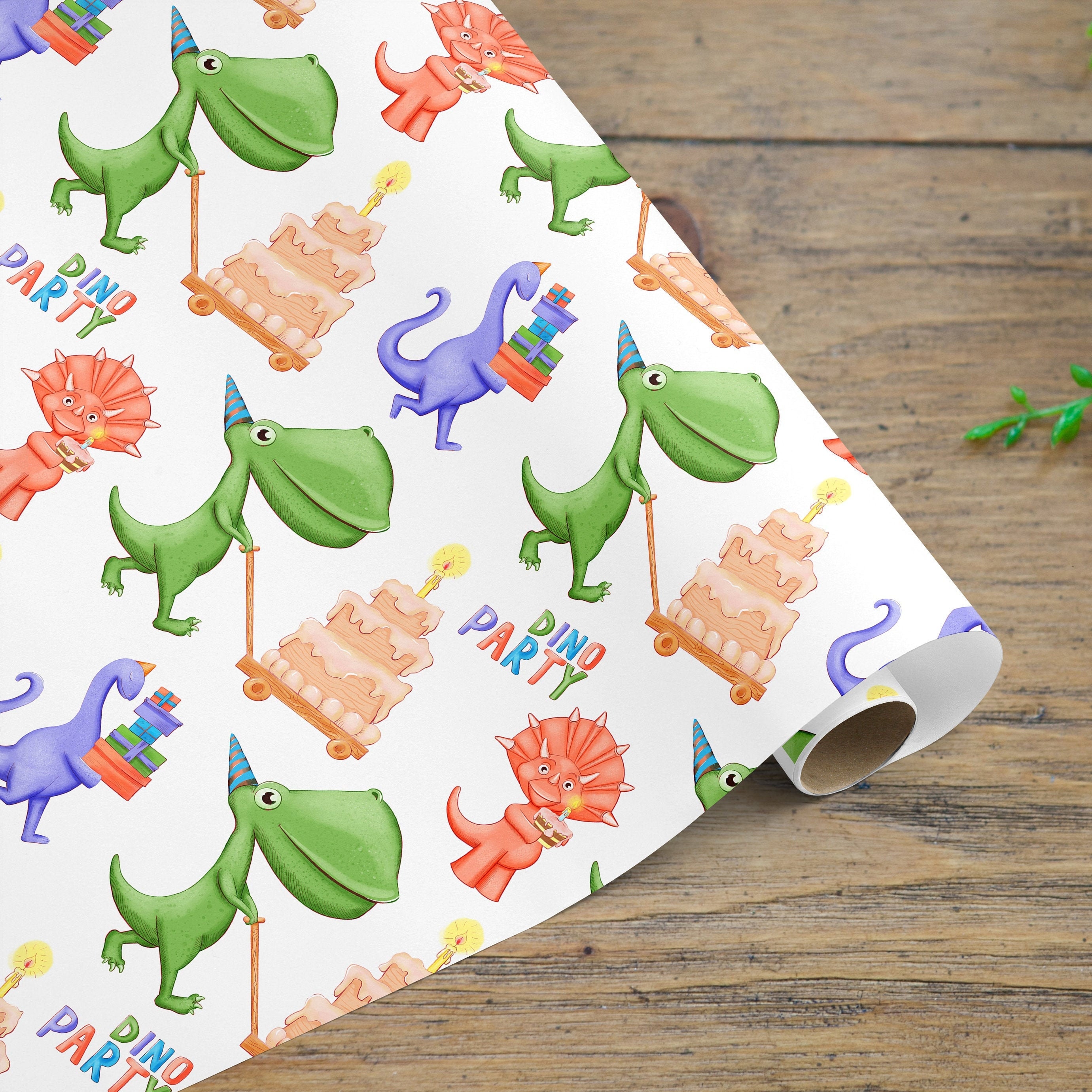 Dinosaur Wrapping Paper Dino Gift Wrap Kids Wrapping Paper Etsy UK