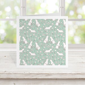 Osterkarte Hase, Design Aquarell Illustration, Ideale Osterkarte oder Natur Karte, Waldhase Karte, Innenseite Blanko Grußkarte
