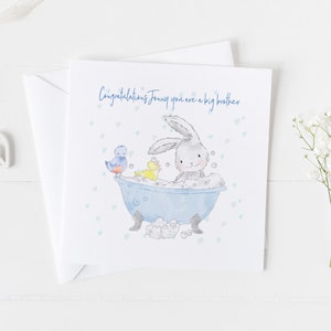 Tarjeta de bebé nueva personalizada para niños v5, Felicitaciones, eres una nueva tarjeta de abuelo, tarjeta de hermana mayor, tarjeta de nueva madre, nuevo papel de regalo para bebés