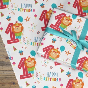 Papierrolle 1. Geburtstag, Geschenkpapier 1. Geburtstag, Geschenkrolle 1. Geburtstag, Geschenkrolle 1