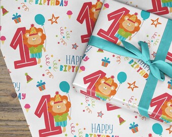 Happy Birthday First Birthday Gift Wrap Birthday Wrapping Paper