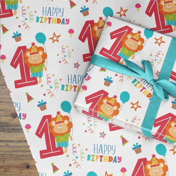 Boys 1st Birthday Wrapping Paper Etsy
