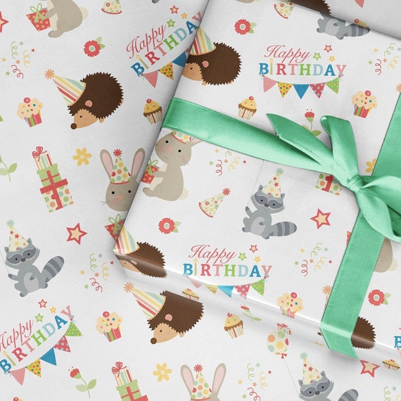 Carta da regalo per compleanno per bambini, carta da bosco, carta da regalo  per riccio, carta da regalo per compleanno per bambini, carta da regalo per  bosco -  Italia