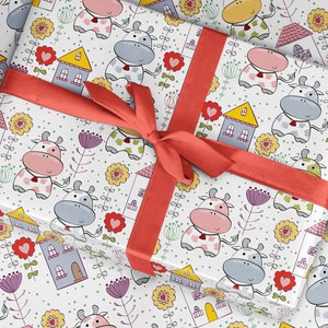 Papier cadeau vache, papier cadeau meuh, papier cadeau ferme, papier cadeau anniversaire, papier cadeau amusant pour, garçons filles