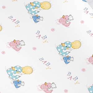 Rouleau de papier cadeau, emballage cadeau en papier cadeau, bébés canards roses et bleus papier cadeau emballage