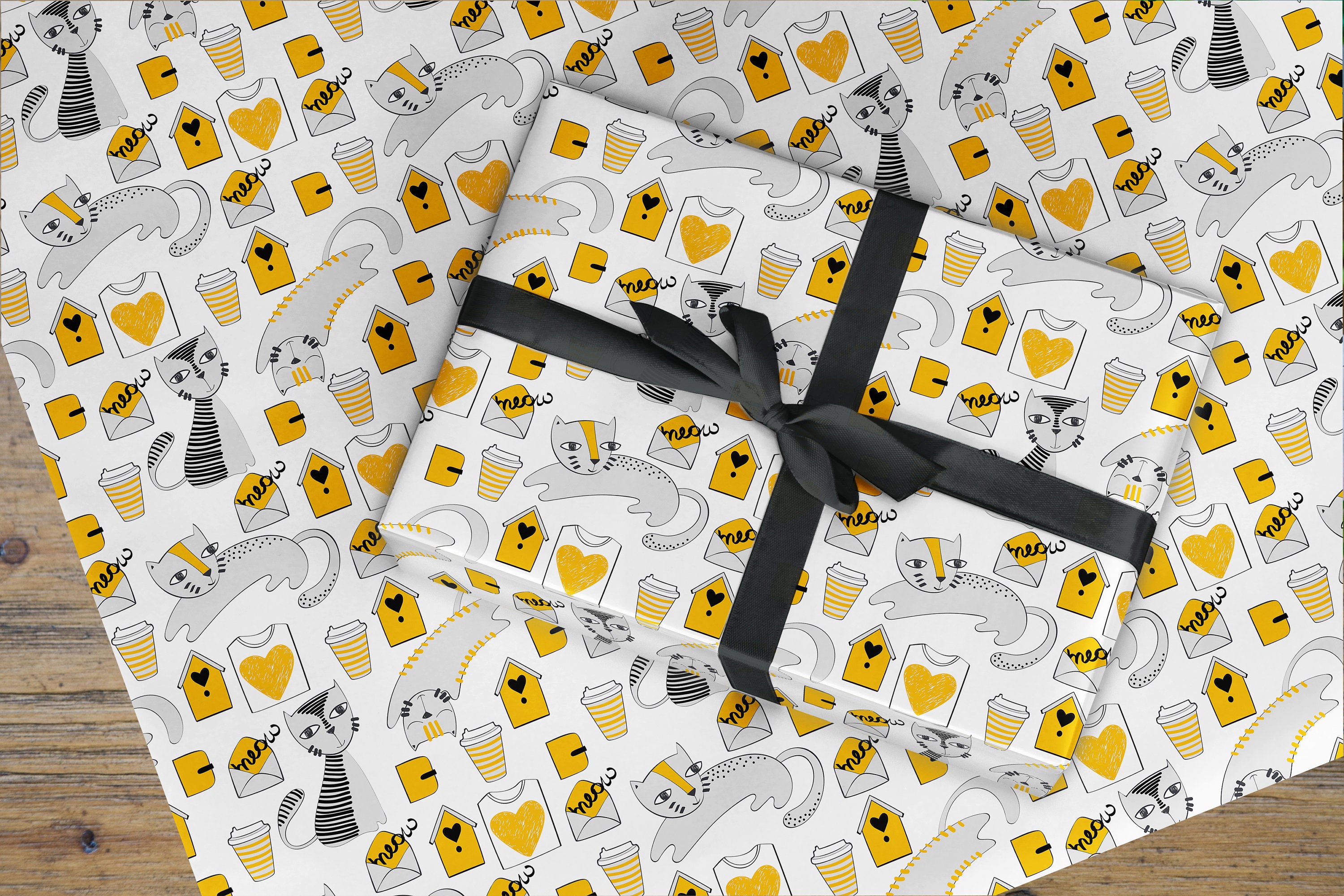 Cats Wrapping Paper Cat Gift Wrap Paper Fun Cat Paper Etsy