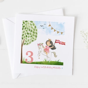 Paard verjaardagskaart bijpassend inpakpapier beschikbaar, elke leeftijd, prinses verjaardagskaart voor, paardenkaart paardensport, paard geschenken decor idee 1
