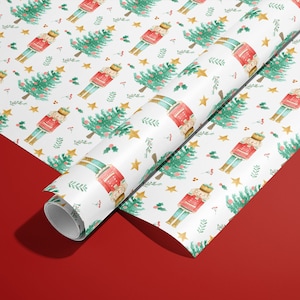 Rolo de papel de embrulho de Natal quebra-nozes, papel de embrulho de Natal para crianças, papel de embrulho para presente Soldado Bailarina Rei Rato Drosselmeyer Clara