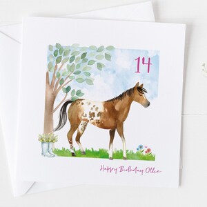 Paard verjaardagskaart bijpassend inpakpapier beschikbaar, elke leeftijd, hengst verjaardagskaart voor, paardenkaart paardensport, paard geschenken decor idee 5