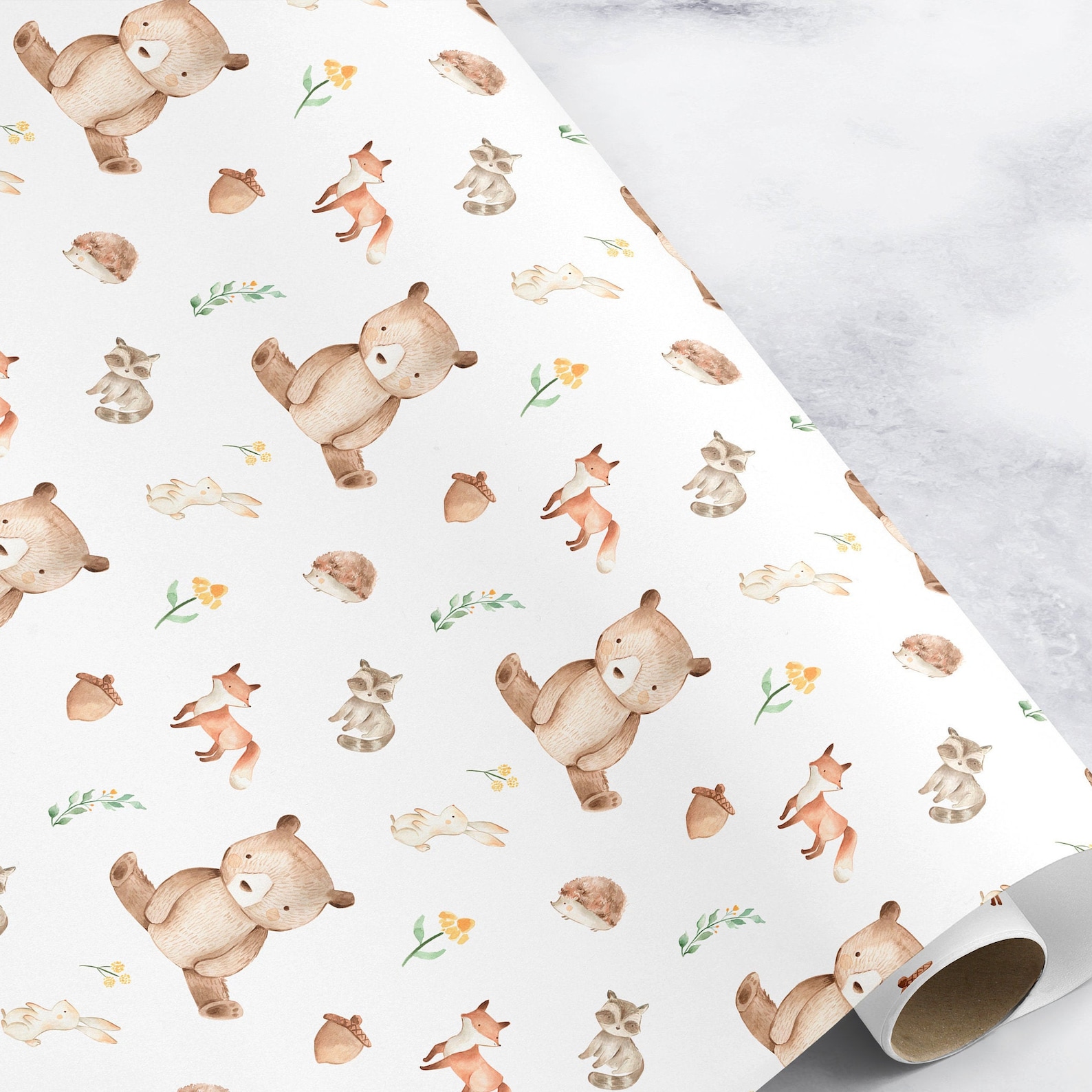 Bear Wrapping Paper
 Bear Wrapping Paper Woodland Wrap Paper Baby Wrapping Paper Etsy