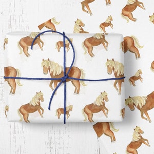 Horse wrapping paper, horse gift wrap, pony gift wrapping paper for, cute wrapping, wrap your horse tack gift in horsey paper, shetland pony