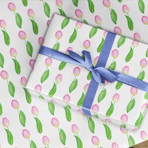 Rotolo di carta da regalo, carta da regalo Tulip, carta da regalo botanica primaverile