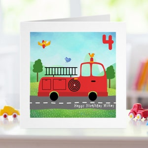 Jolie carte personnalisée pompier pour tout âge, pompier anniversaire 1er 2e 3e 4e 5e petit-fils secouriste 30e 40e 50e retraite 999