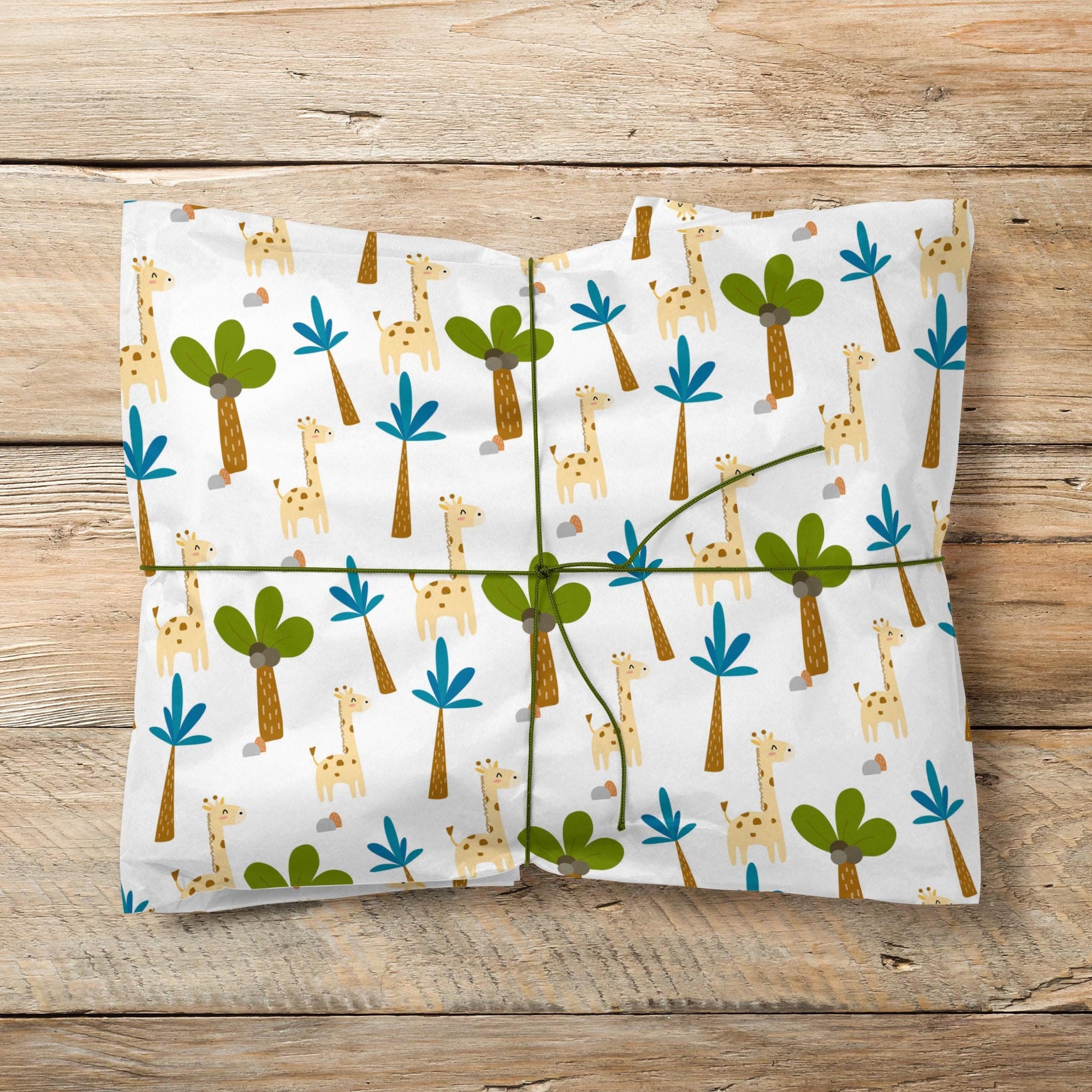 Giraffe Wrapping Paper: Jungle Safari Gift Wrap