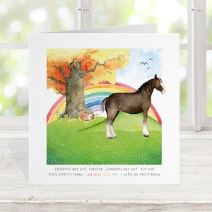 Sympathy Memorial Card Shire Horse Pony, Rainbow bridge Pet loss card animal lutto card, scusa la tua carta pony perdita