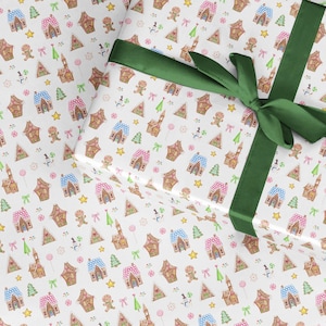Papier d'emballage de Noël pour bonbon en pain d'épice, emballage cadeau pour homme en pain d'épice, papier d'emballage de cuisine de Noël, emballage de Noël pour le père Noël 4