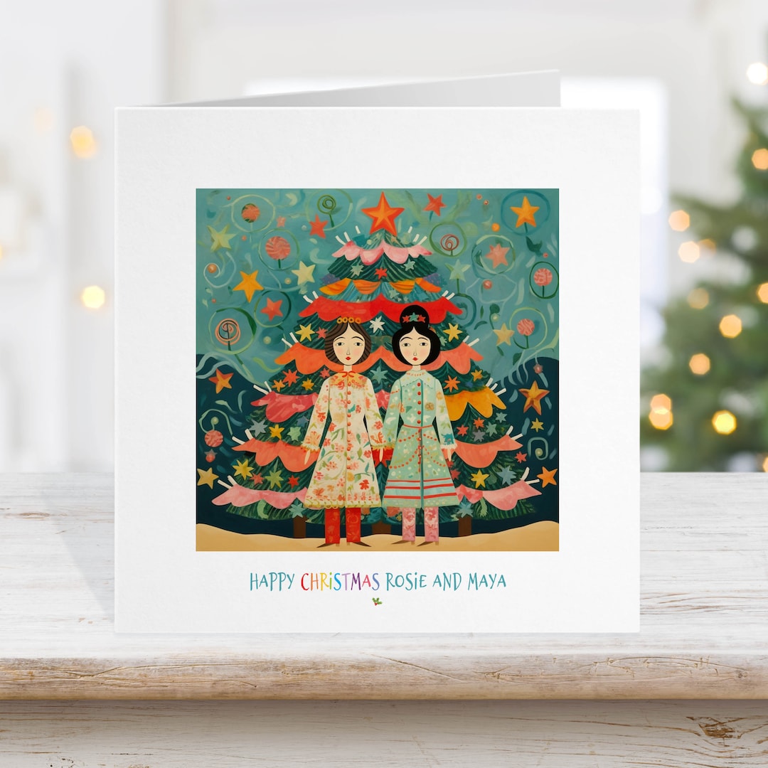 Gay Lesbian Christmas Card Santa Claus Lgbtq Pride Gay Etsy