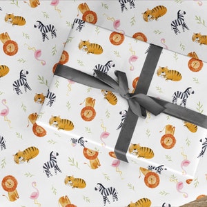 Geschenkpapier Safari, Geschenkverpackung für Jungen Geburtstag, Geburtstags-Geschenkpapier für , Geschenkpapier für Jungen, Geschenkpapier Mädchen, Geschenkpapier