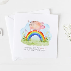 Carte commémorative de cochon de compagnie. Cadeau commémoratif à la ferme pour votre animal de compagnie v8
