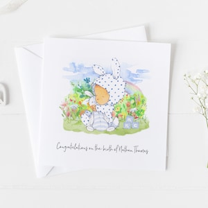New Kids Baby Card, nueva tarjeta de nieto personalizada, tarjeta de bebé arco iris