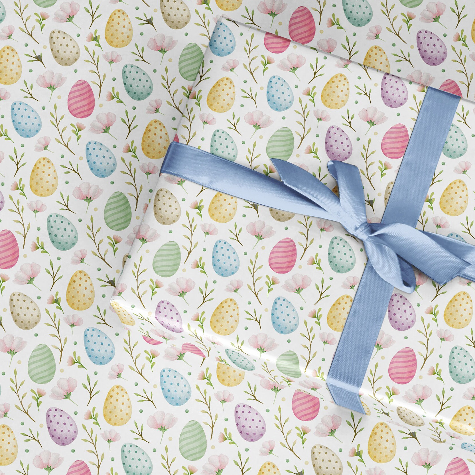 Wrapping Paper Pastel Easter Eggs, Easter Egg Hunt, Roll of Gift Wrap for  Basket Gifts, for Boys Girls, Fun Cute Pretty Nice Wrapping 