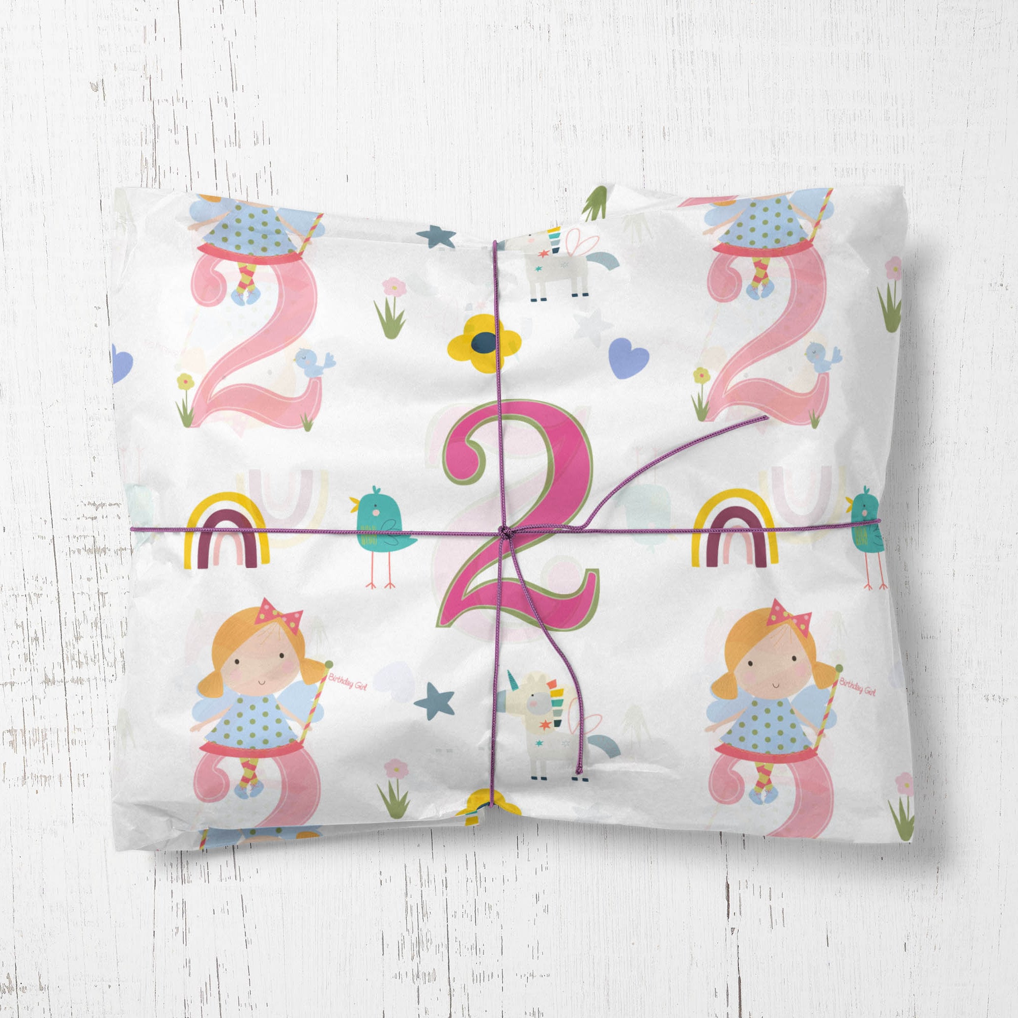 Kids Wrapping Paper Roll 2nd Birthday Wrapping Paper Roll Etsy UK